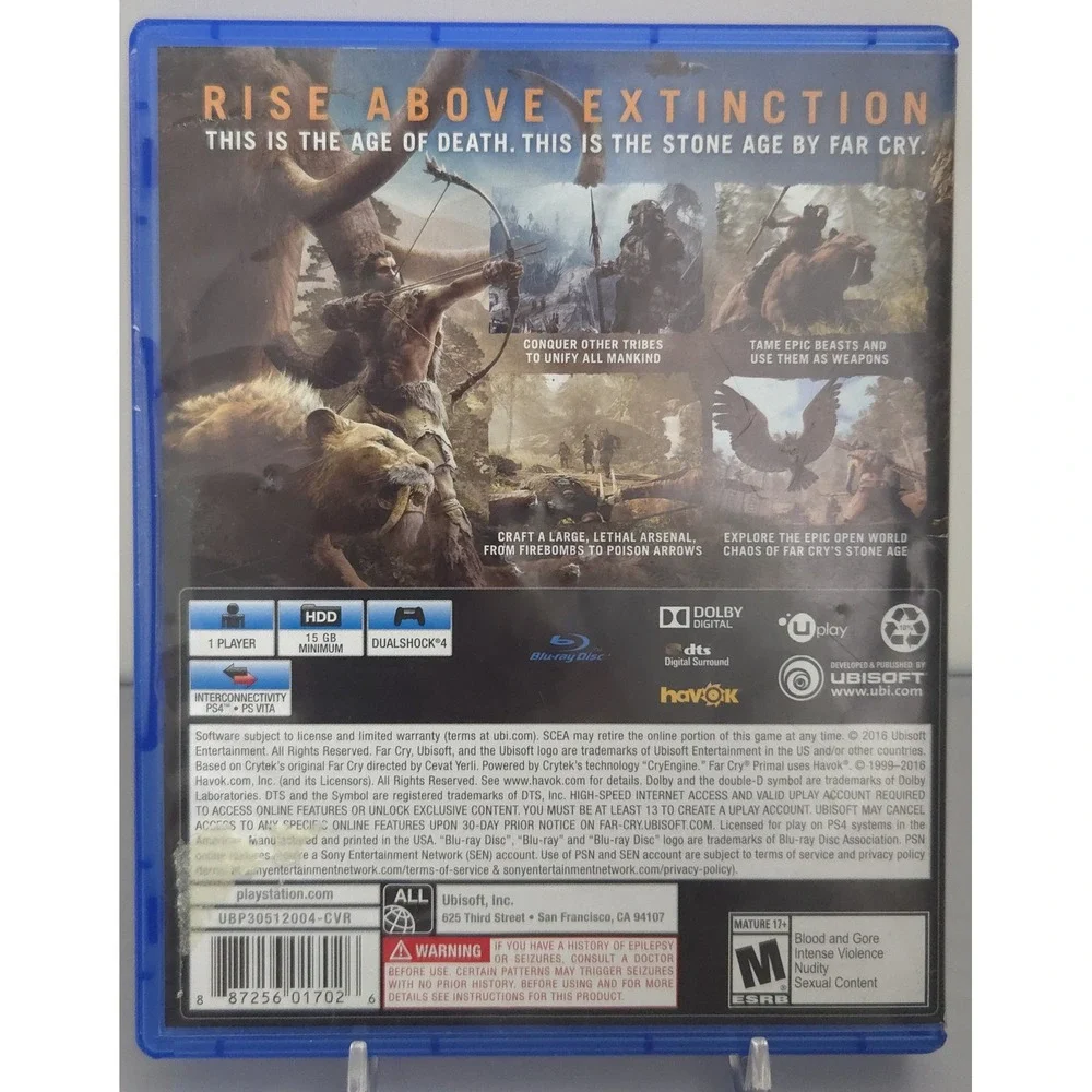 Far Cry Primal Bonus Edition (Sony PlayStation 4 PS4) CIB Tested & Working